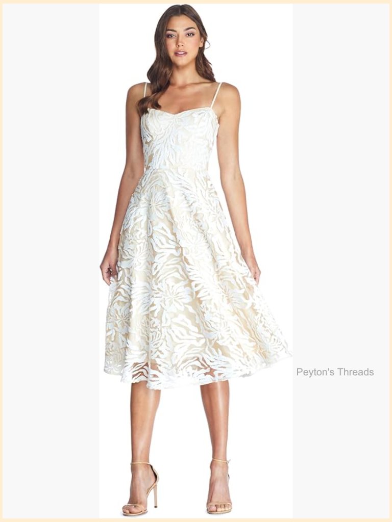 Sequin Embroidered Fit & Flare Midi Dress